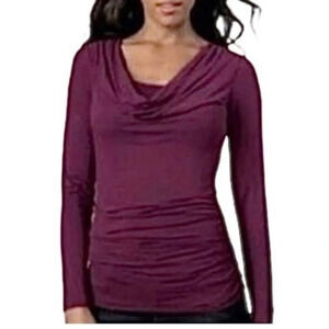 CAbi 570 Lola Merlot Draped Ruched Top